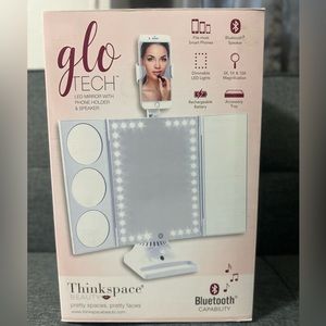 Glo Tech LED Mirror with Phone Holder & Speaker
